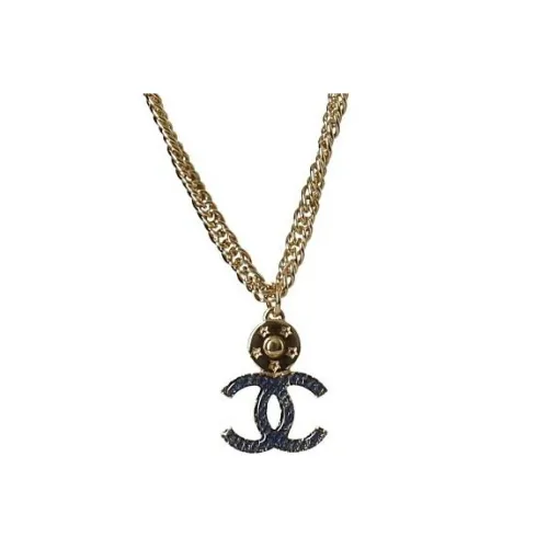 CHANEL Double C Металлические ожерелья Женские Розовый