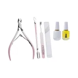 Скраб для удаления мертвой кожи - Градиентный розовый - Без упаковки - Набор из 4 штук + Смягчитель + Питательное масло