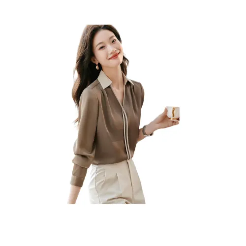 Mo Han Yi Mei Рубашка Женская Зеленый Кофейный