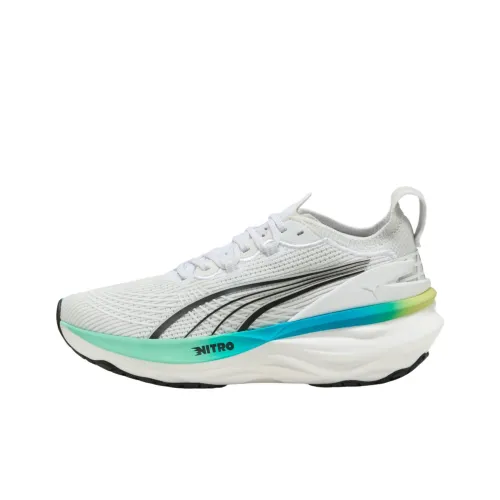 PUMA ForeverRun NITRO™ II Устойчивый к истиранию Дышащие Низкие Беговые кроссовки Женские Белые Зеленые