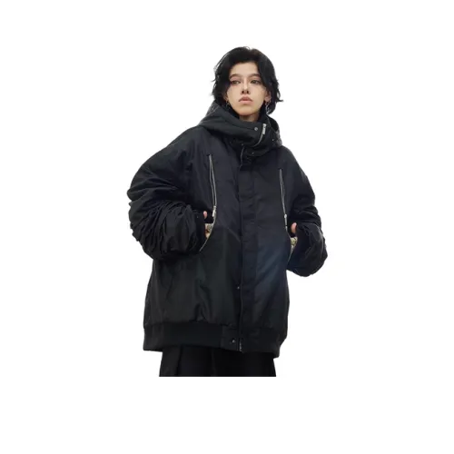 0 CROWORLD Хлопковый пуховик унисекс черного цвета