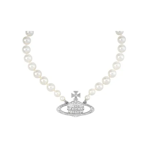 Вивьен Вествуд Pearl Bas Relief Brass Necklaces Женские