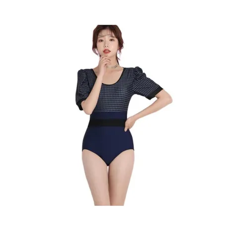 Bird of Aussie ван-пис купальник женский темно-синий клетчатый цвет