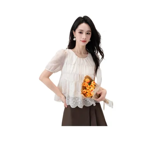 XIAFANNI Экрю Женские Рубашки