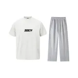 Белый, Фотиния, Серый топ + Темно-серые штаны