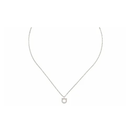 Ferragamo Синтетический Кубический Цирконий Ожерелье Серебряное Женское