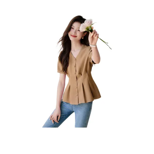 Mo Han Yi Mei SS24 Рубашка Женская Хаки Зеленая