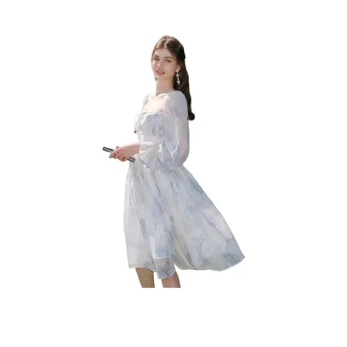 ZCDECO Длинное платье с длинными рукавами женское цвет на изображении