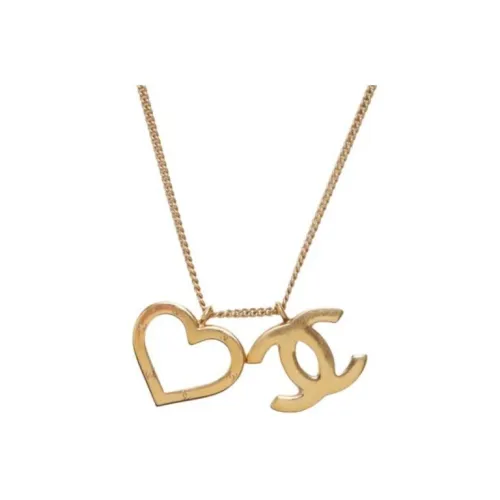 CHANEL Interlocking Золотое Покрытие Ожерелье Женское Золотое