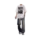 Белый топ + бирюзовые штаны