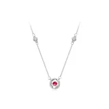 Сияющее Циркон Геометрическое Ожерелье (Красный) + Звезда Подарочная Коробка