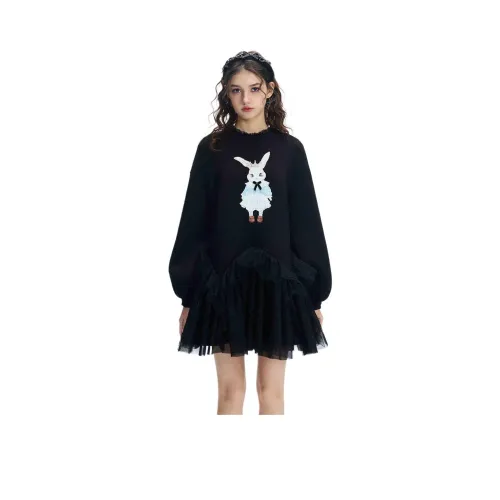 JORYAweekend Длинное платье с длинными рукавами женское черное