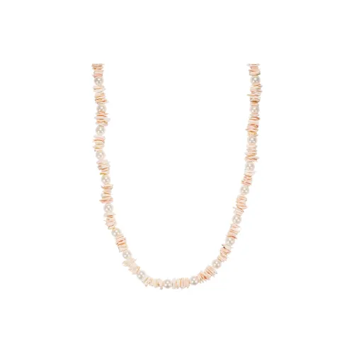 Get'em ON Shell Pearl Crushed Stone Necklaces Unisex