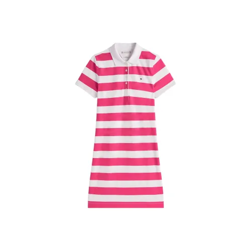 Tommy Hilfiger Розовые полосы Женские Короткие Платья с Рукавами