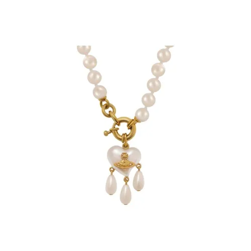 Vivienne Westwood Переработанное Латунь Стекло Жемчужные Ожерелья Унисекс Золото