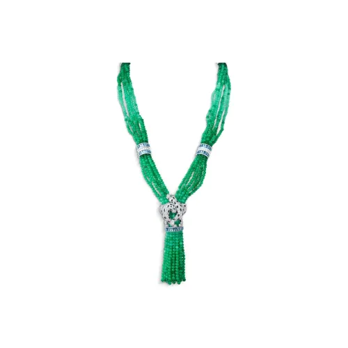 Cartier Колье Panthère De Cartier Белое Золото, Оникс, Изумруды, Хризопразы, Аквамарины, Бриллианты