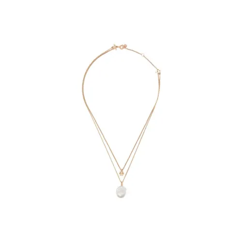 TORY BURCH Латунь Жемчужная раковина Ожерелье Женское Золото