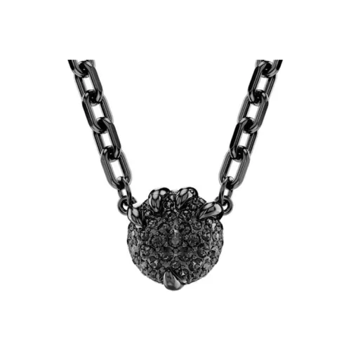 Swarovski Кубический цирконий покрытие родий искусственный кристалл ожерелье унисекс черный