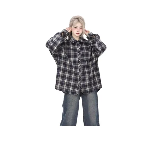 YEARNED Синие Женские Рубашки