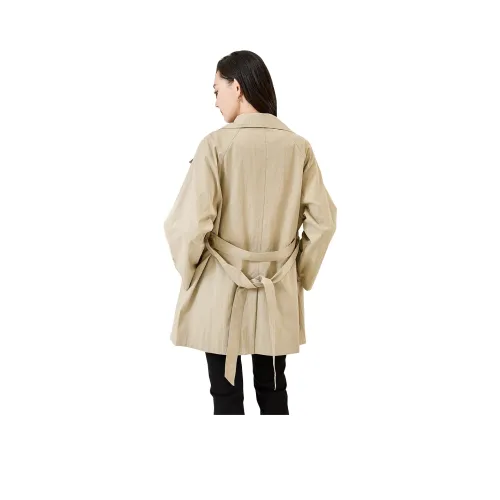 SMEN Тренчкот Женский Кремовый Белый Зеленый