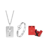 Сердце, любовь, замок, ожерелье + эмоциональный день, вечер, подарочная коробка