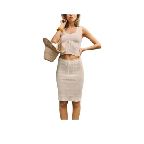 Reformation Erin Хлопок Свитер Комплект Юбка Женская