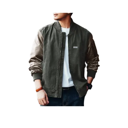 MR.MUDI Армейский зеленый Унисекс Джинсовые куртки