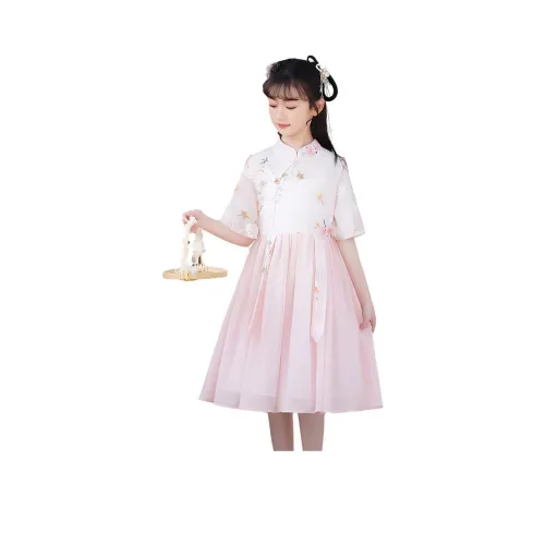 Because No Children's Dress Baby Pink