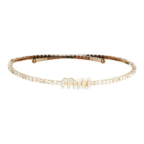 MIU MIU Стекло Латунь Crystal Necklaces Женские Золото