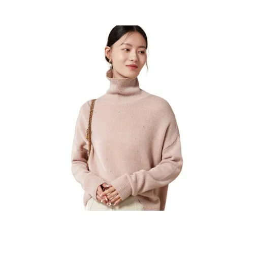 MIHUANG Кашемир Свитер Женский Puff Песочный Розовый