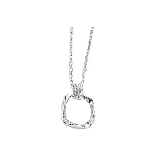 Kelanxi Цирконовый сплав ожерелья Женское серебро