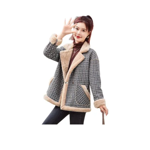 Mo Han Yi Mei Куртки Пальто Женские Кофе
