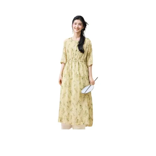 JINJU Короткий рукав Платье Женское