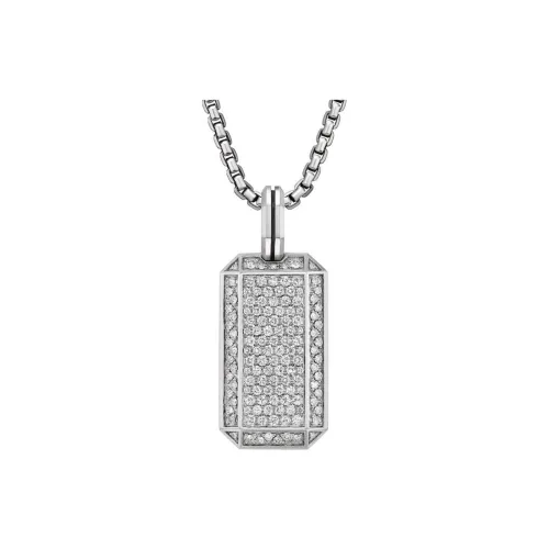 David Yurman Серебряный с Бриллиантом Ожерелье Мужское Серебряное
