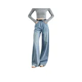 Средний синий, удлиненные брюки, длина (размер по длине) 108 см