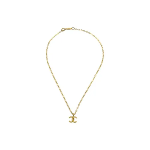 CHANEL Золото-покрытое ожерелье женское золото