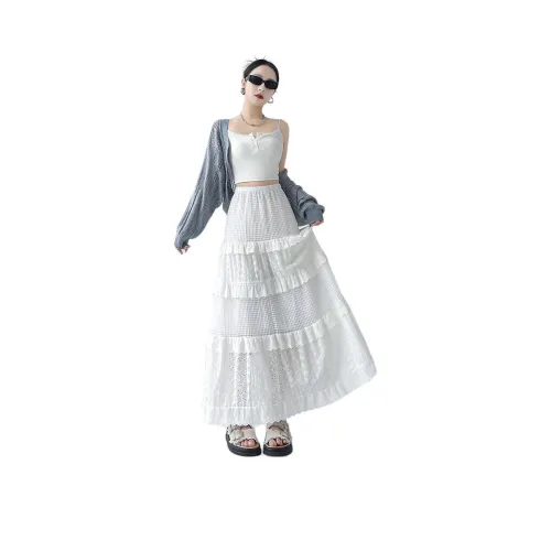 TBSM Повседневный Длинный Юбка Женская Белая