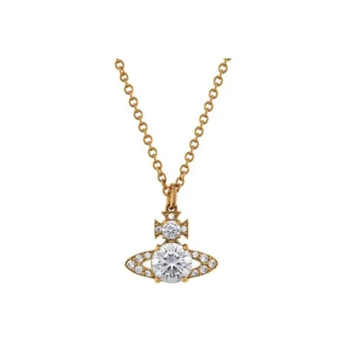 Vivienne Westwood ISMENE Латунь Искусственный кристалл Ожерелье Унисекс Золото