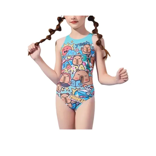 ZOKE Детский купальник розовый зеленый Capybara для детей 3-7 лет