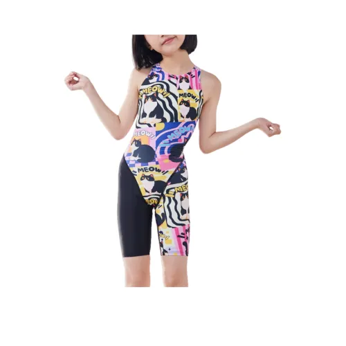 ZOKE SS25 Облегающий детский купальник унисекс детский розово-фиолетовый корова котенок