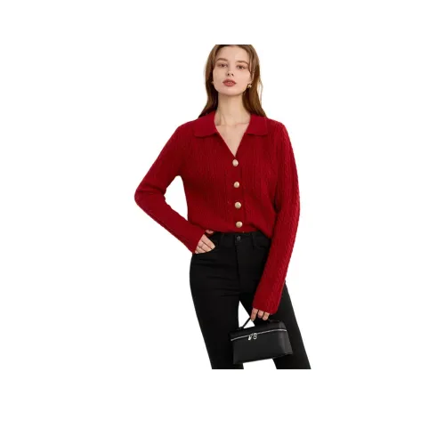 DPLAY Свитер Женские Винтажный Красный