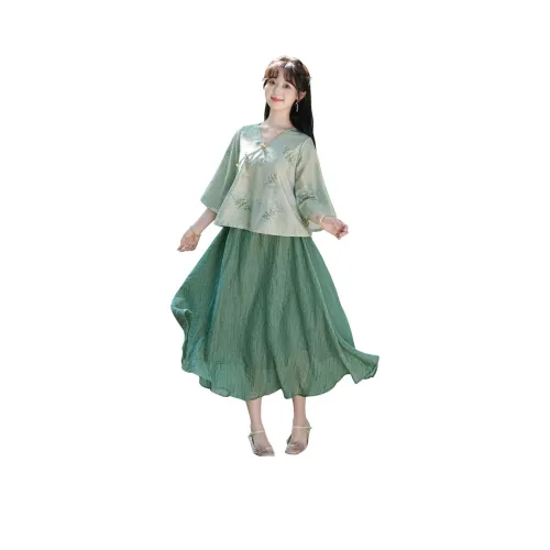 EFCR Зеленый комплект Женская Ханьфу