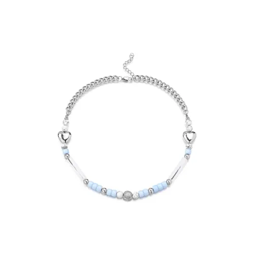 DWCP Титановая сталь Белая бирюза Акрил Белый Hao Ожерелья Унисекс