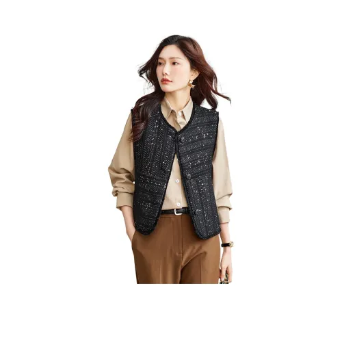 TERRE BLEUE Весенний Осенний Жилет Свободного кроя Женский