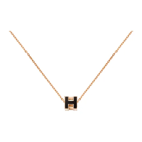 HERMES Cage d'H Розовое золото с покрытием Ожерелья Женские
