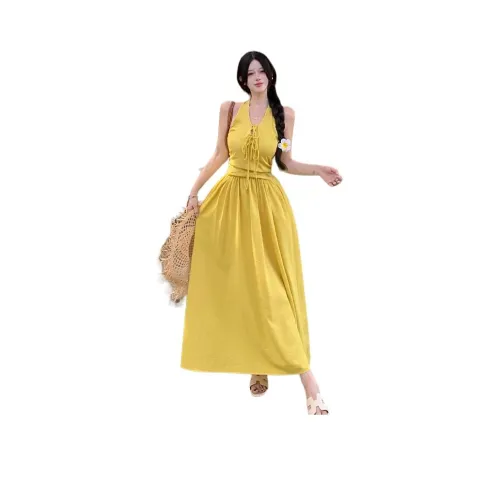 YINLEI Желтые Женские Слиплатья