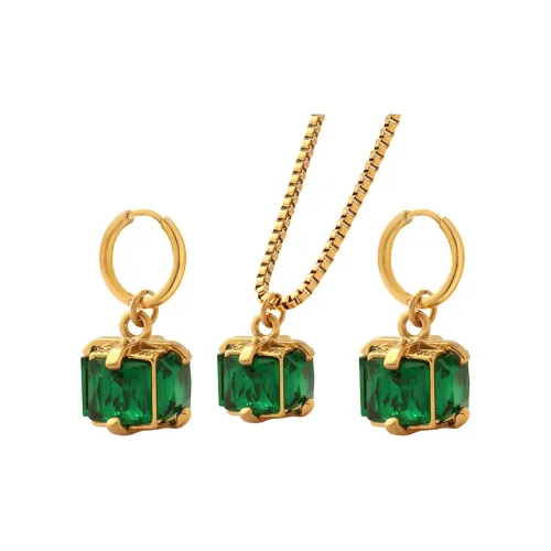 PARA DREAM Циркон Ожерелья Женские Изумруд