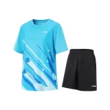 Set (Дельфин Blue Short-Sleeved Shirt + Black Shorts)  
Комплект (Дельфин Синие Короткие Рукава Рубашка + Черные Шорты)