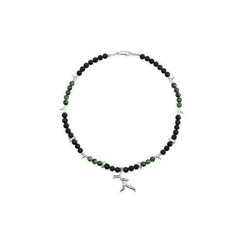 BABAMA Ожерелье из вулканического камня с пэчворком унисекс