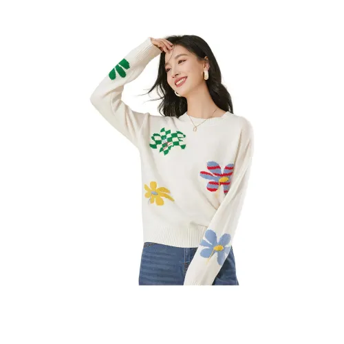 Sai Rabbit Кашемир Свитер Женская Белая